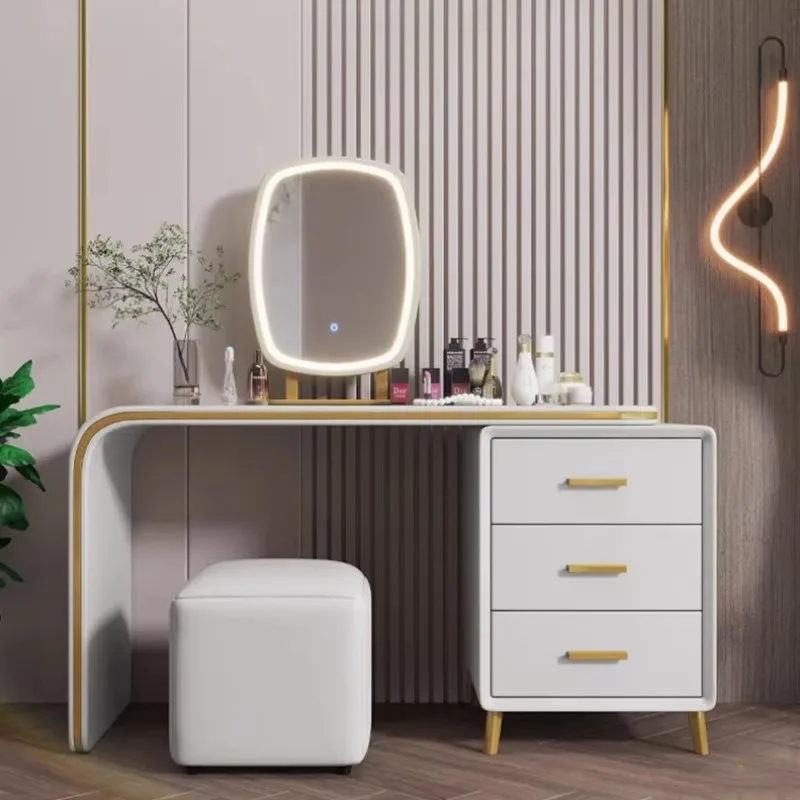 

Desings Storage Dressing Table Nordic Luxury Stool Dressing Table Mirror Multifonctional Coiffeuse De Chambre Bedroom Furniture