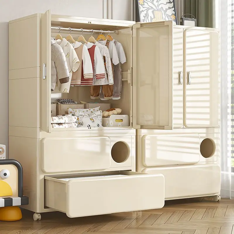 

Children's wardrobe Multi-layer bedroom storage cabinet Living room locker Baby simple wardrobe bedside table Organizing box