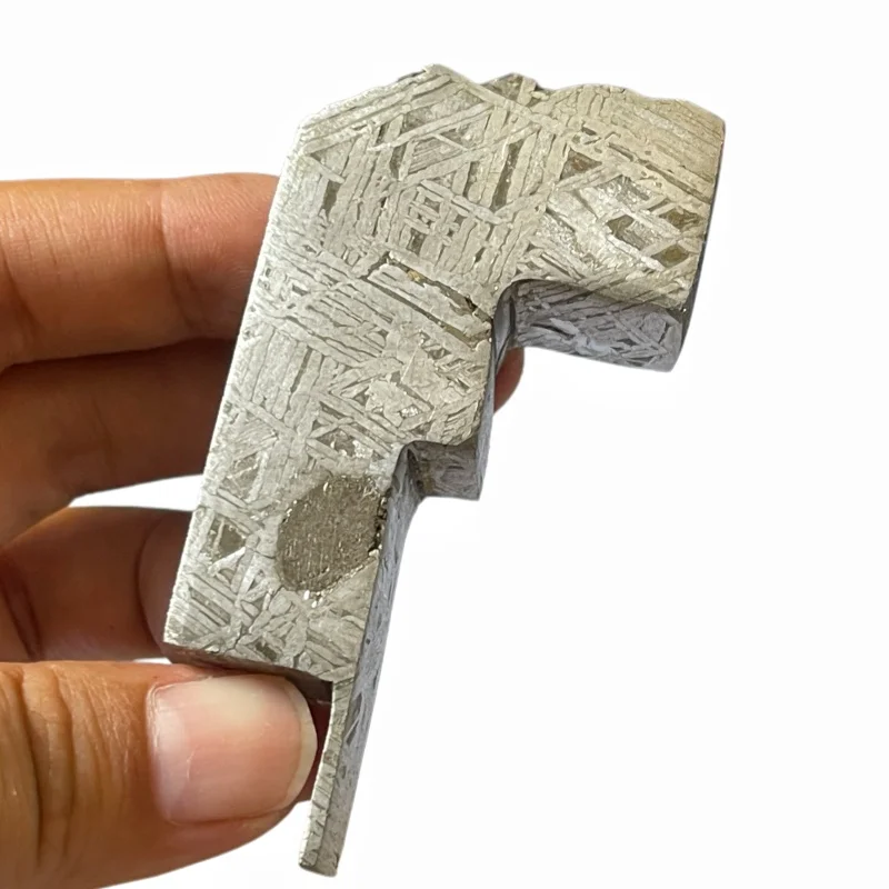 Muonionalusta Meteorite Carved Irregular Specimen Etched Widmanstatten Pattern Nickel‑Iron Meteorite Mineral Collection CC238