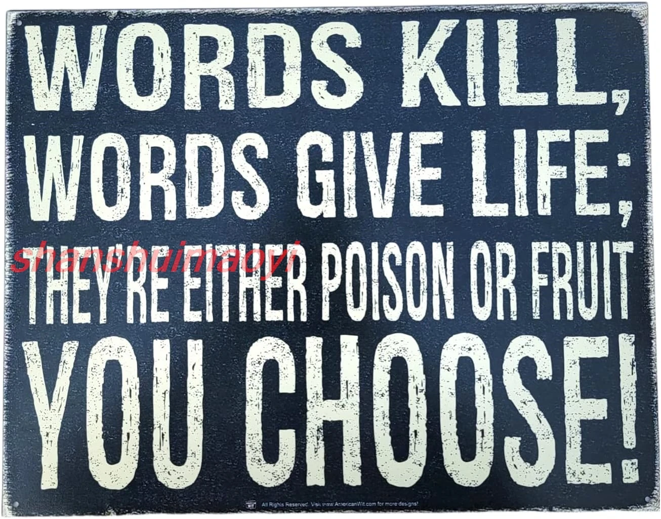 AMERICAN WIT Motivational Quote Metal Tin Wall Rusty Retro Looking Sign (16
