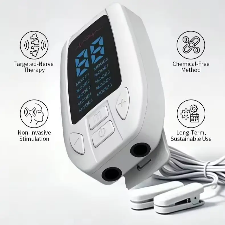 Handheld CES Sleep Therapy Device Ear Clip Design, Microcurrent Pulse for Stress Anxiety Insomnia Relief
