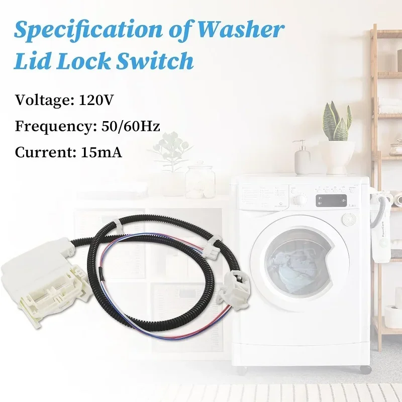 VARONGHKOO Washer Lid Lock Assembly with Wire Harness WH08X32657 AP7033485 WH08X31222 for Most Ge Washing Machine Door Latch