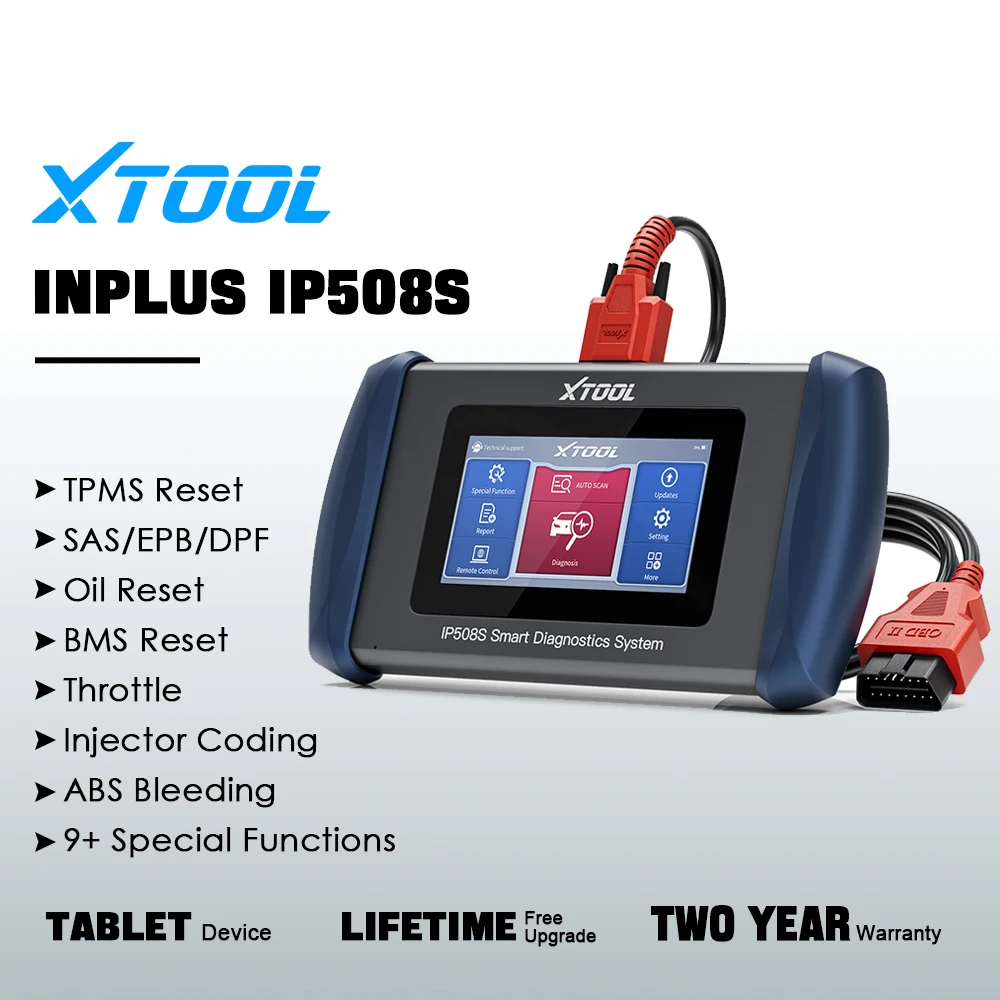 

XTOOL Inplus IP508S OBD2 Scanner,Lifetime Free Update/Software,ABS/SRS/BMS/Transmission/Engine/EPB/Throttle Relearn Auto VIN