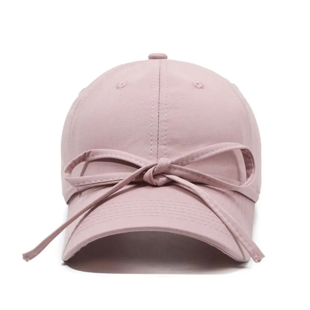 

Casual Cotton Baseball Cap Breathable Hip Hop Sun Hat Spring Summer Bowknot Visor for Women