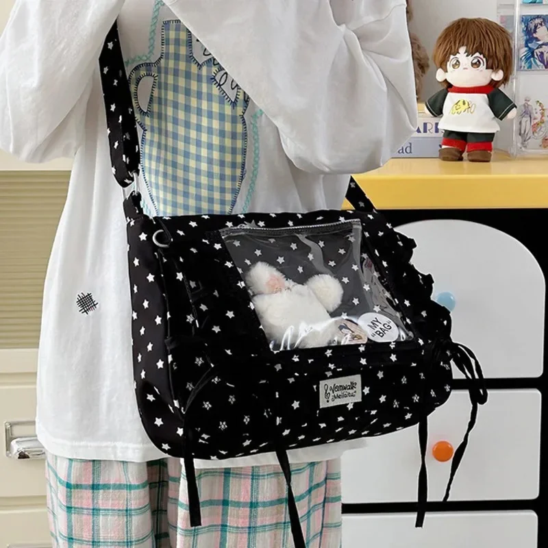 

Letter Bow Ribbon Itabag Women 2025 Y2K Sweet And Cute One Shoulder Tote Bag Japanese Anime Transparent Big Food Itabag Bag New