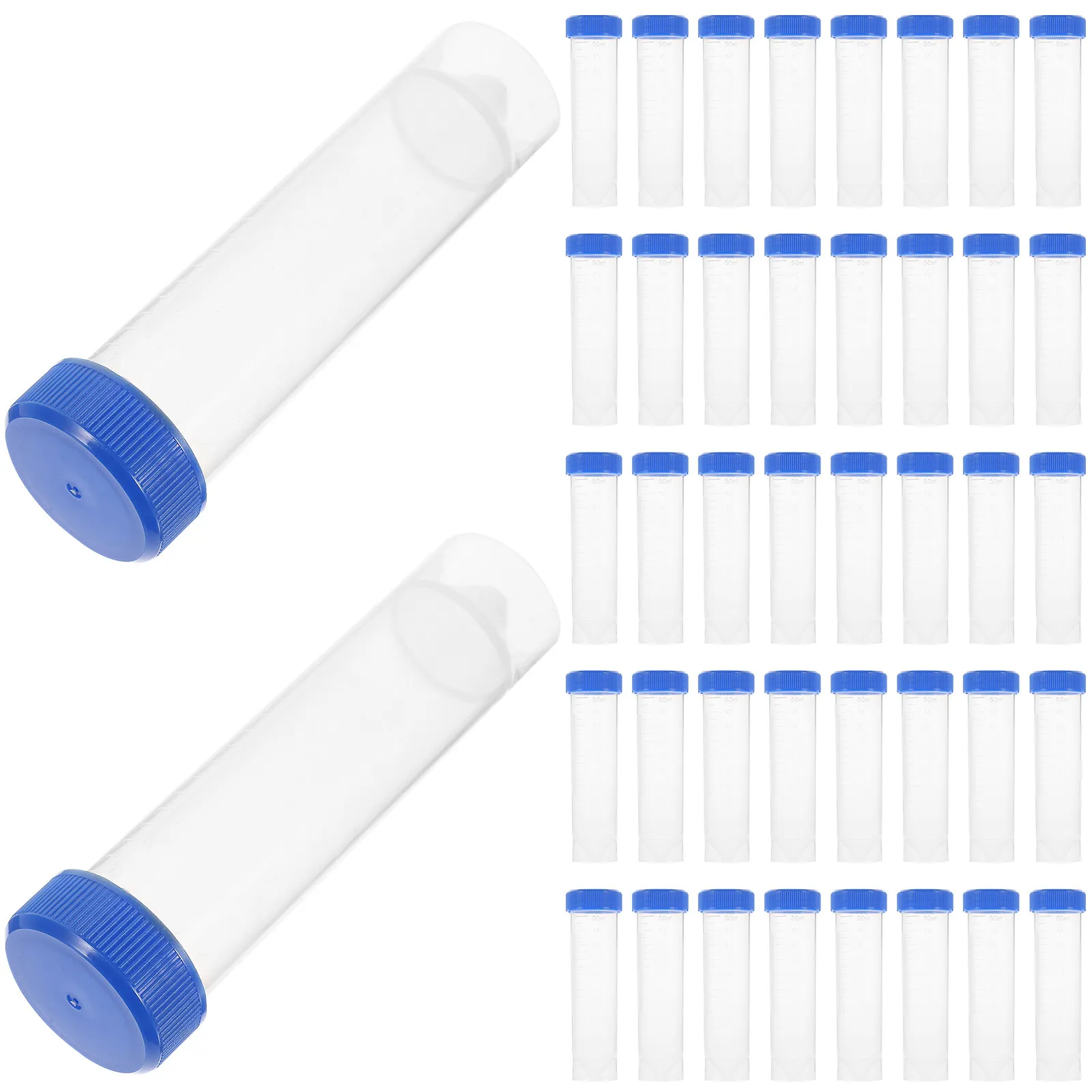 50Pcs 50Ml Screw Cap Centrifuge Tube Flat Bottom Plastic Centrifuge Tubes for Lab Testing Precision Sample Processing Portable