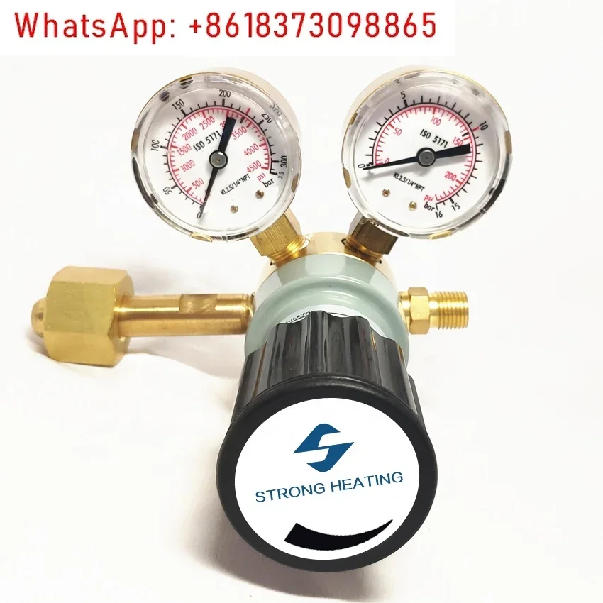 Nitrogen Helium Argon Air Cylinder Pressure Gauge Rod Kpa Psi Single Stage Spring Adjustable Brass Valve Cover Gas Regulator