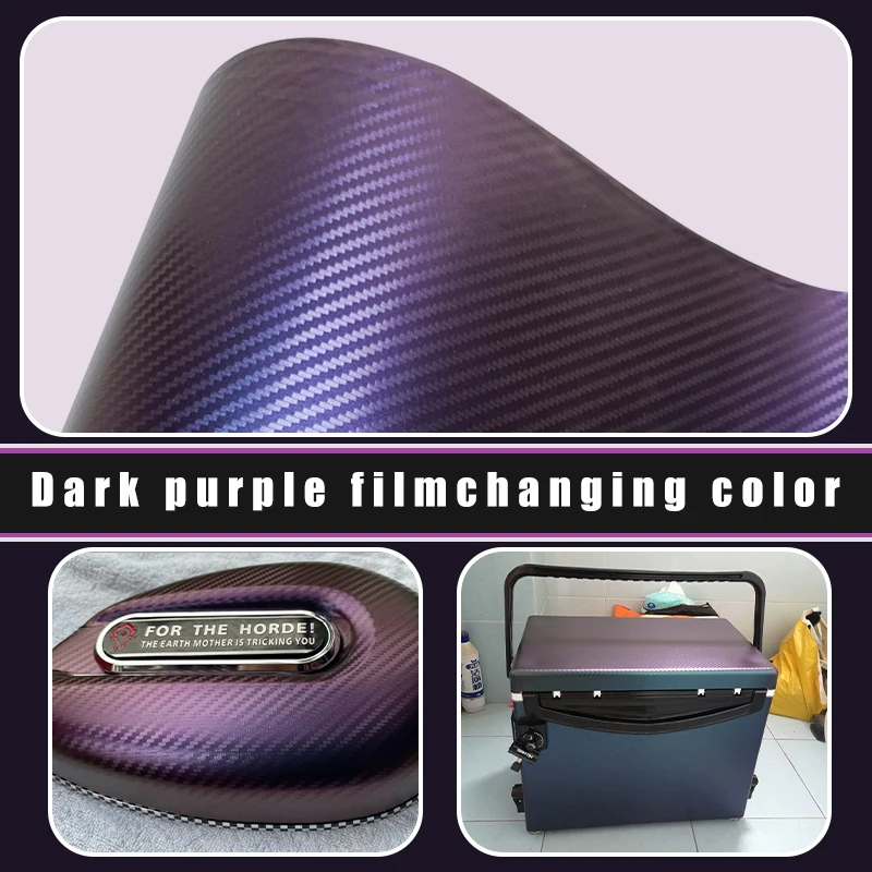 

High-quality Matt Purple Charm Blue 3d Carbon Fiber Color Change Film Auto and Motorcycle Stickers Decals for Vehicle Vinyl Wrap