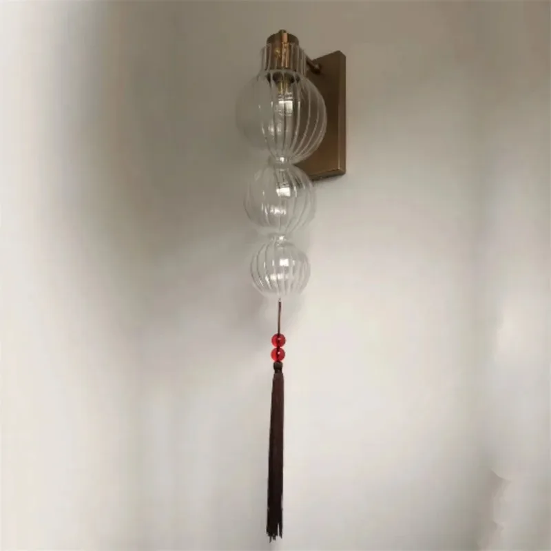 

Moden Stained Glass Gourd Tassel Ceiling Pendant Lights Nordic Personality Living Room Kitchen Bedroom Restaurant Hanging Lamps