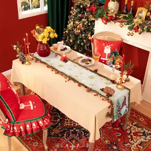 Weihnachtsbaum Gnom Gold Cardinal Snow Flake Leinen Tisch Korridor Dating Cachecol Winter Weihnachtsfeier Dekorationen Navidad Dekorationen 2025 8 Hauptverkauf Gold Table Korridor - №8