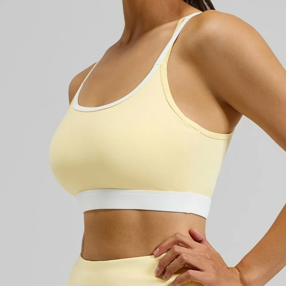 

Jogging Cross Belt Women's Sports Yoga Bra Anti-shake Shockproof Yoga Underwear Brassiere Built-in Fixed Pad Seamless Vest Girl