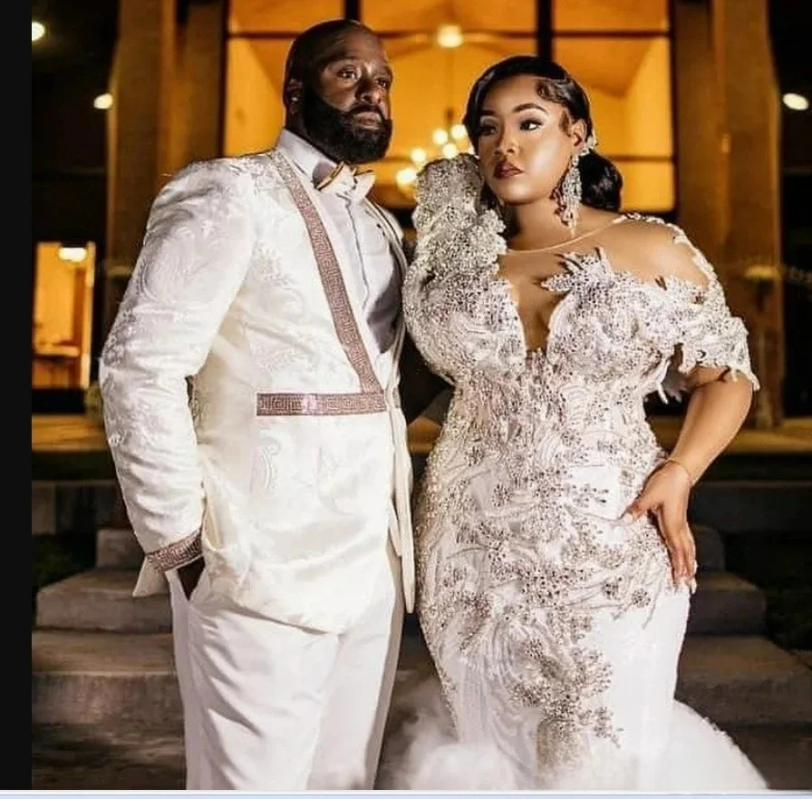 

Роскошное свадебное платье с блестящими кристаллами и бусинами по индивидуальному заказу Robe De Mariée, многослойное тюлевое свадебное платье