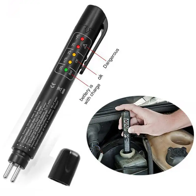 Mini Car Brake Fluid Liquid Tester Pen for DOT3/DOT4 With 5 LED Indicator Display Auto Vehicle Diagnostic Tools