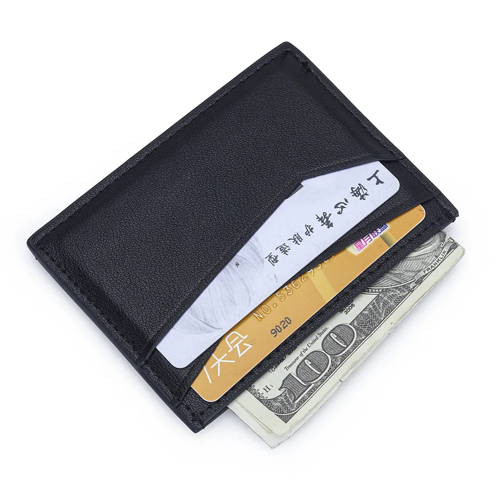 

Кошелек для кредитных карт Супертонкий кошелек для карт из натуральной кожи для мужчин и женщин с 4 отделениями для карт и 1 карманом для монет