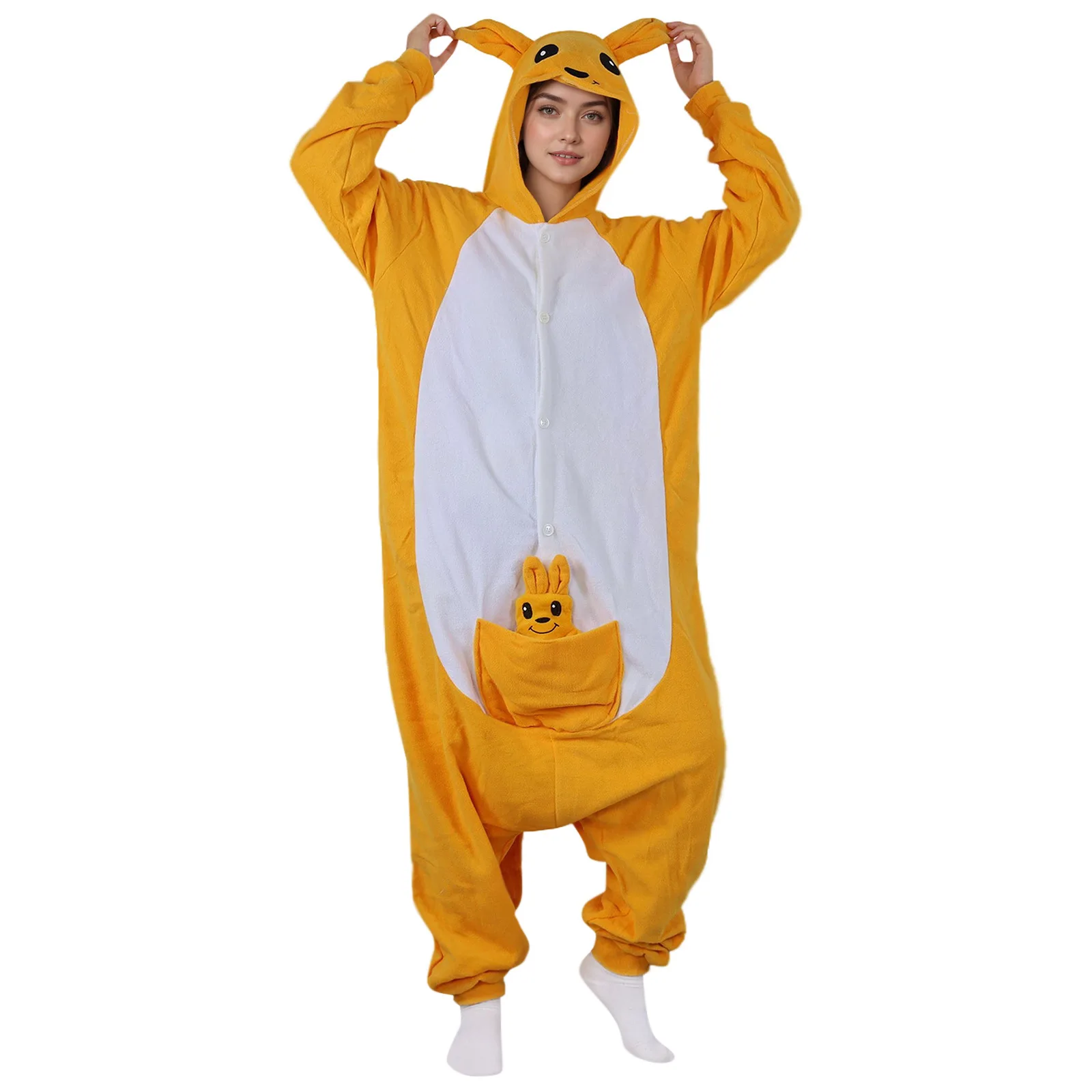 Anime Cartoon Animals Unisex Kawaii Kangaroo Squirrel Rabbit One-piece Home Pajamas Halloween Performance Cosplay Costume 2025 - Image 2