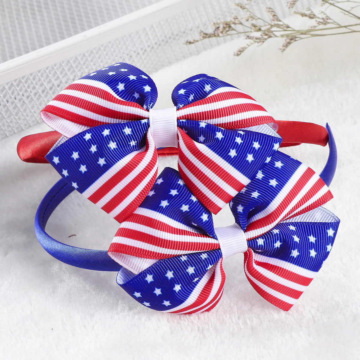 

Flag Color Headband Patriotic Hair Clip Girl Accessories Hairpin Bowknot Hairclip Kids Hairpins Striped Design Comfortable