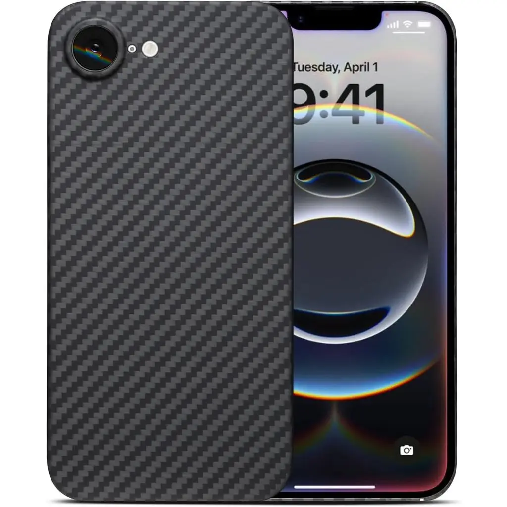 

Original Genuine Carbon Fiber Case for iPhone 16e 17e Lightweight Aramid Cover
