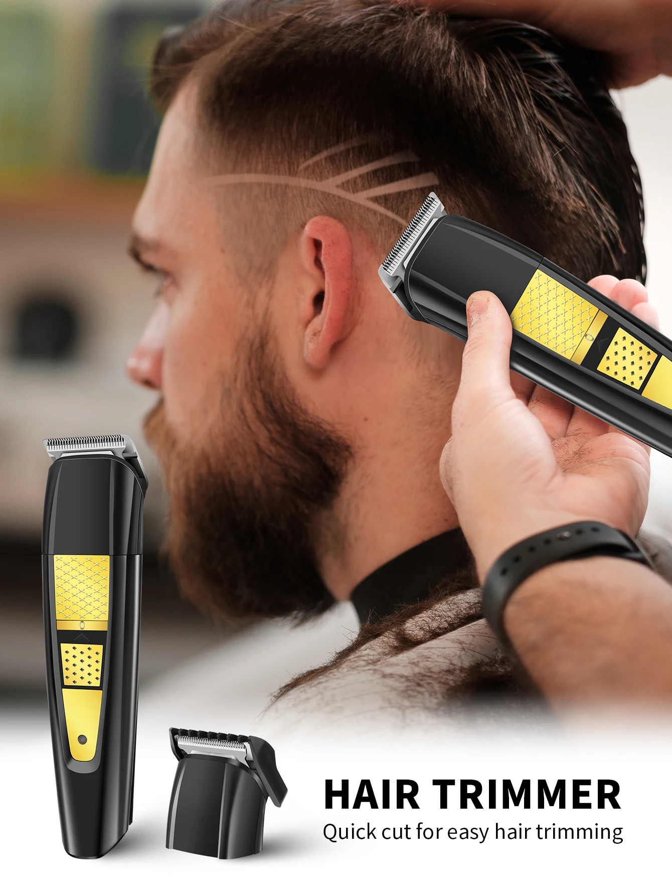 

New Professional Hair Clipper LCD Digital Display Shaver Titanium-Coated Dual Blades Men's Shaving Specialty