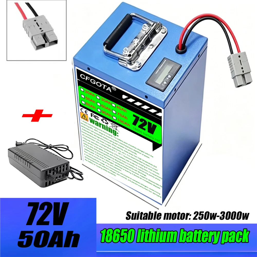 

Air fast transportation 72V-100AH 18650 Lithium battery pack Large A-type battery Suitable for motors below 3000W