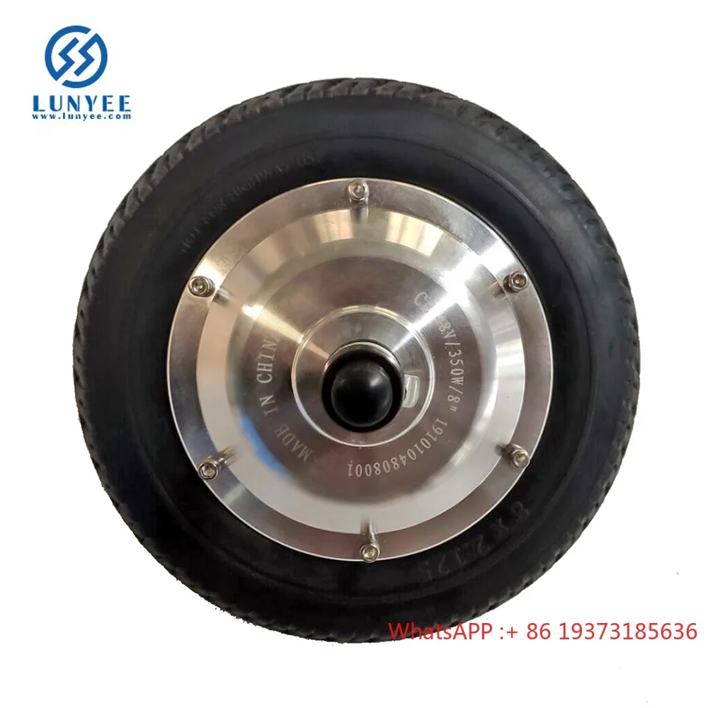 Motor de cubo alinhado da roda traseira de 8 polegadas 48V 36V 350W para scooter elétrica de bicicleta