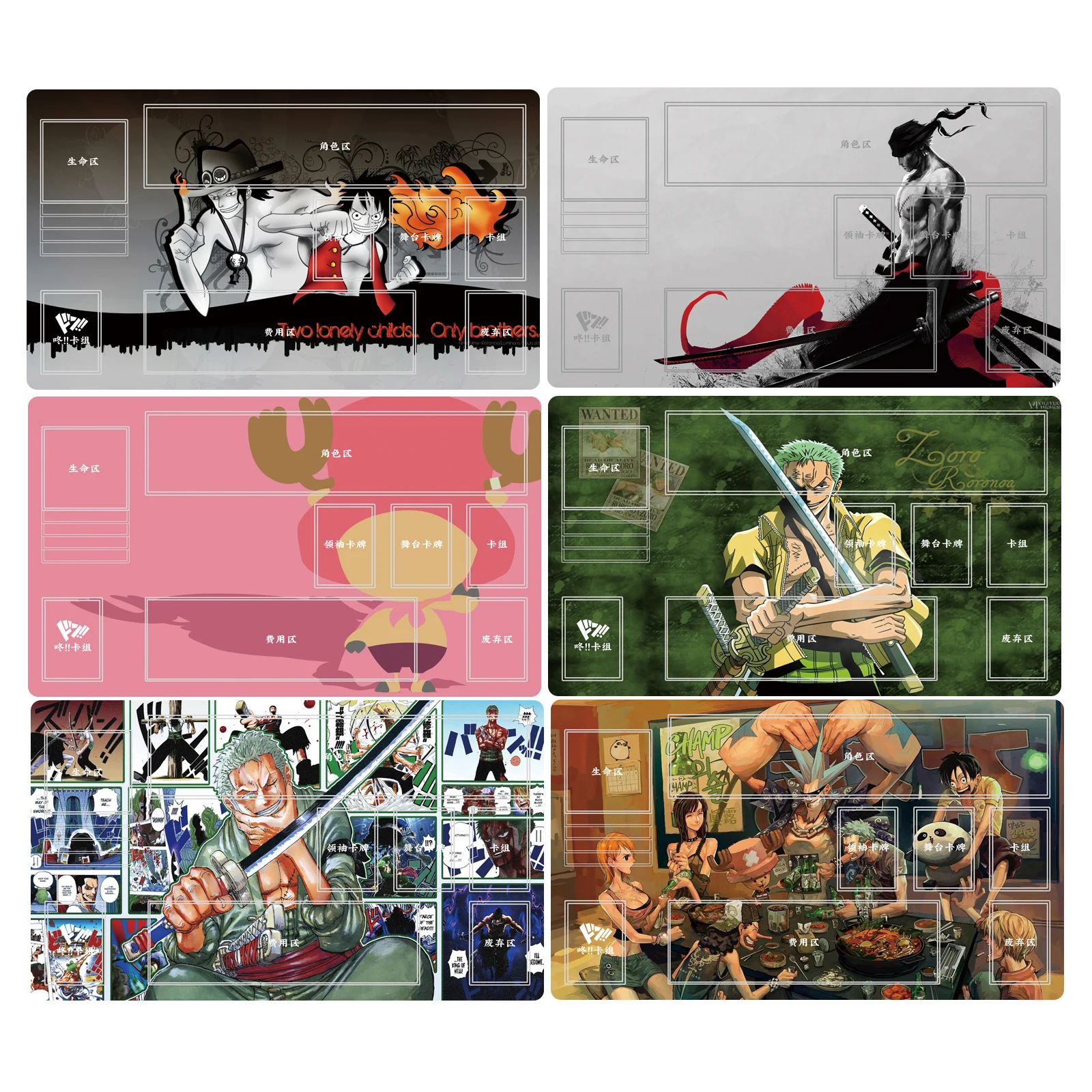 600X350X2Mm New Cartoon One Piece Zoro Chopper Luffy Board Game Card Battle Table Mat Opcg Table Mat Mouse Pad Anime Cards Gift