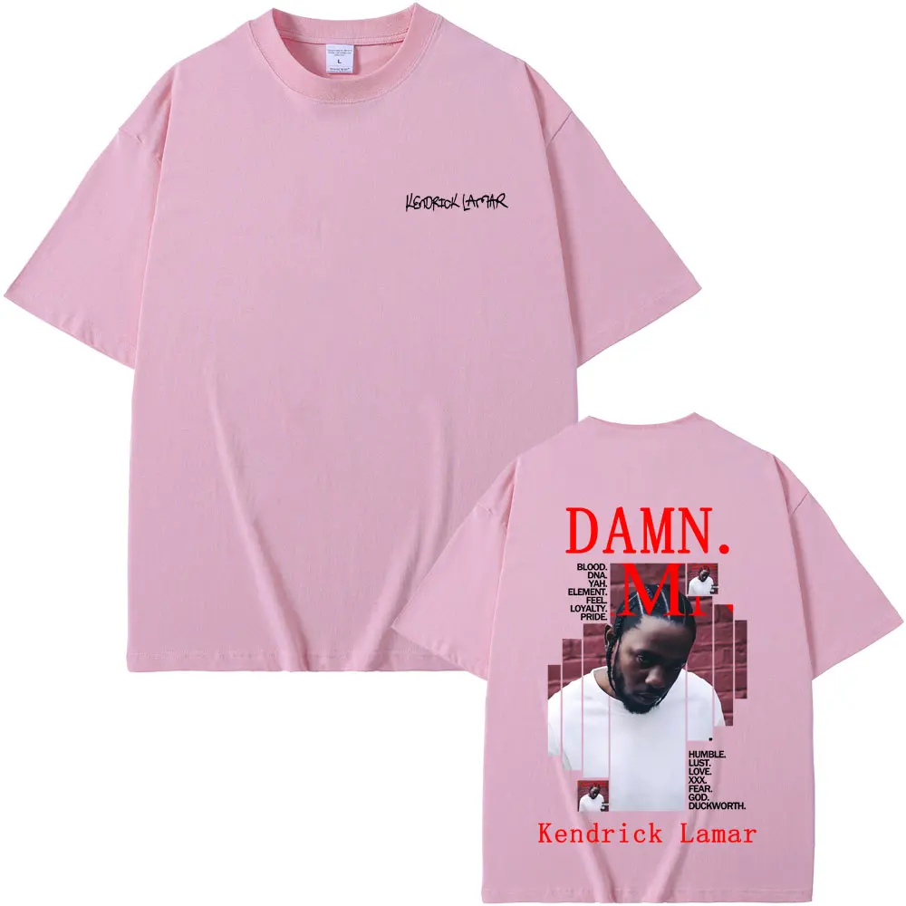 Rapper Kendrick Lamar DAMN Album Graphic T Shirt Men Women Hip Hop Fashion Pop Music T-shirts Male Casual Oversized Streetwear