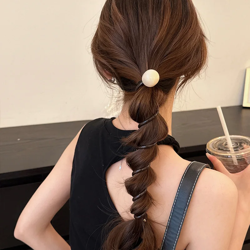 Cute Braid Rubber Bands for Women Girls Telephone Wire Hair Ties Spiral Spool Headbands Ponytail Girls Hair Accessories