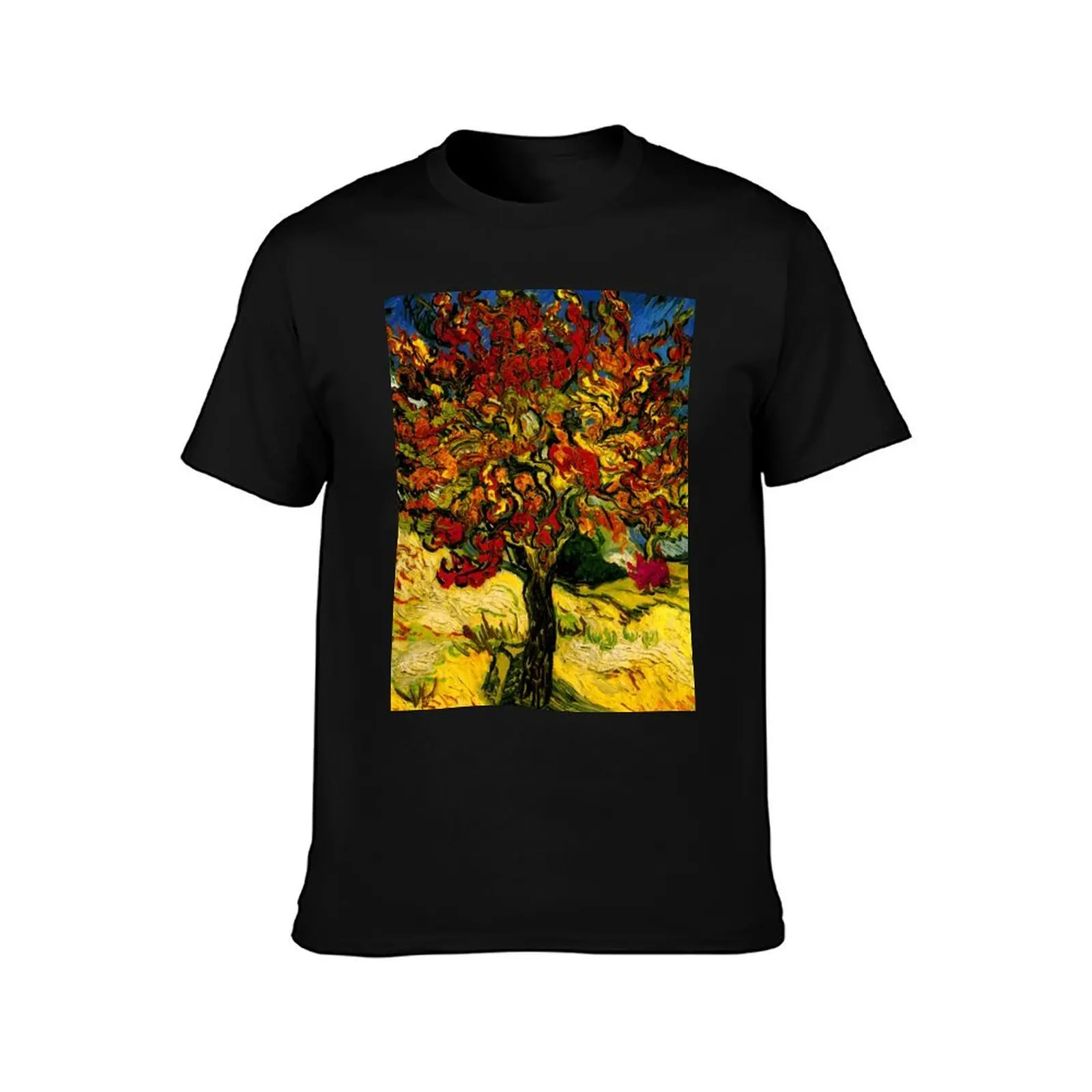 Van Gogh Mulberry Tree Print T-Shirt Vintage Print Crew Neck Tee T-Shirt