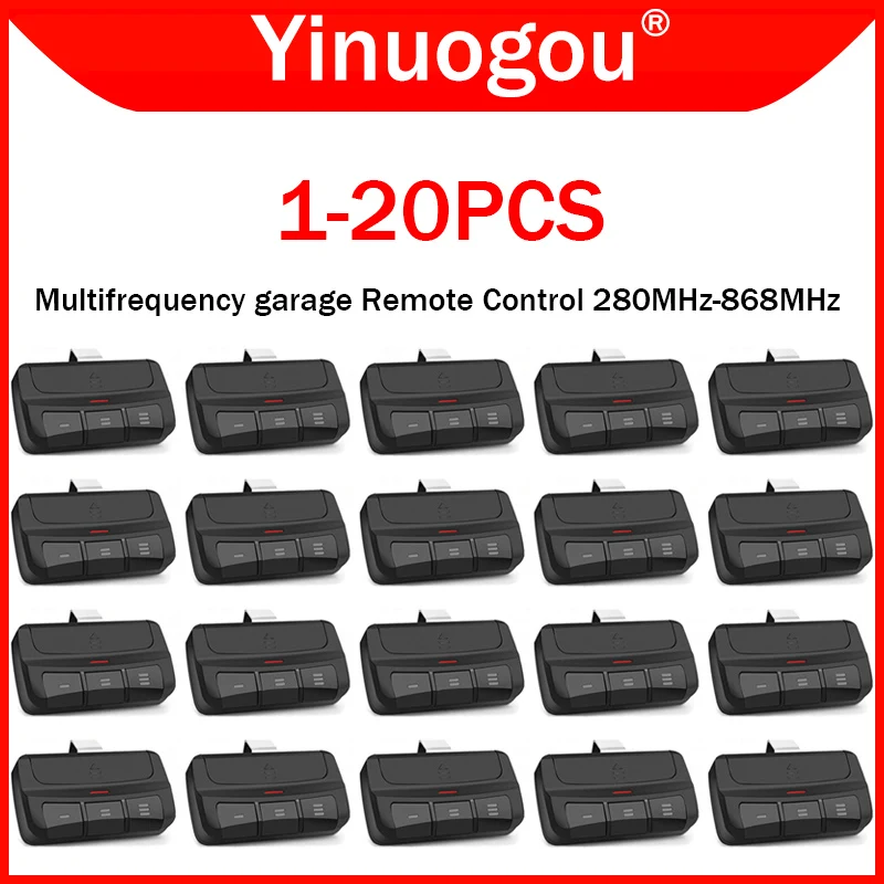 

1-20PCS Multifrequency Garage Door Remote Control 280-868MHz Clone Multi Brand Gate Remote Control Duplicator Fixed Rolling Code