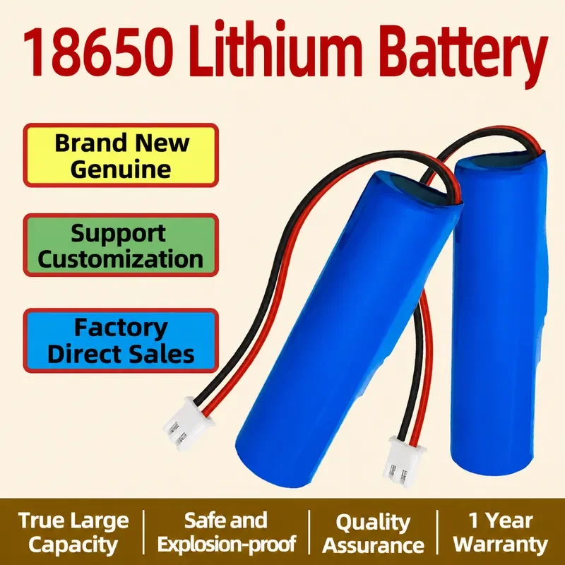 for 18650 Lithium Battery Pack 3.7V 7.4V 12V High Capacity for Audio Monitoring Alarm Solar Light Sound Card Universal