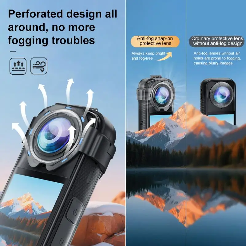 PULUZ Snap-on Lens Guard For Insta360 X5 Camera Optical Tempered Glass Lens Guard Protective Cover
