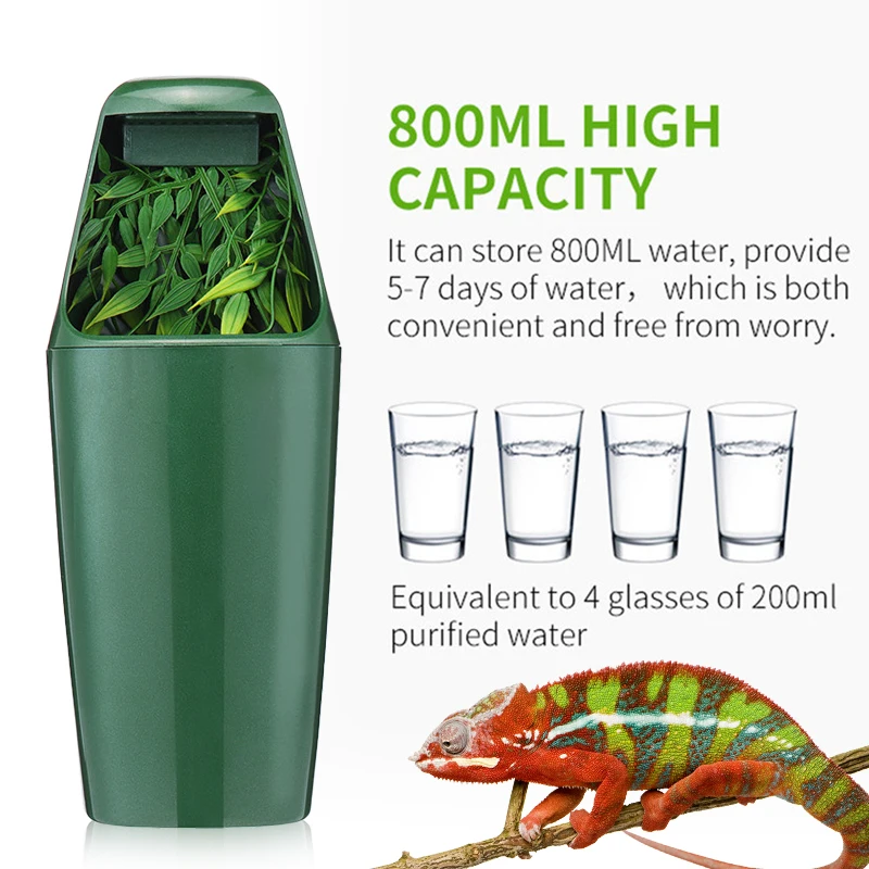Fuente de filtro de agua potable para Reptiles, dispensador automático de ABS, Humidificador camaleón, Terrario de lagarto, suministros para Reptiles