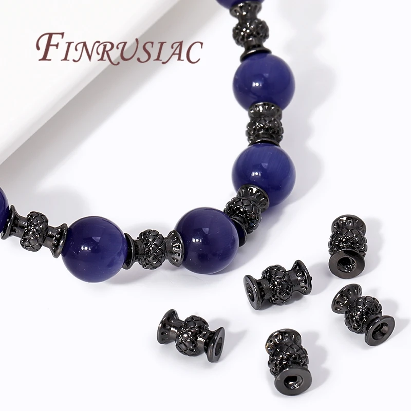 5/10/15Pcs/Lot Black Beads Separators,Vase Shape Beads Accessories For Jewelry,Spacer Bead Findings For DIY