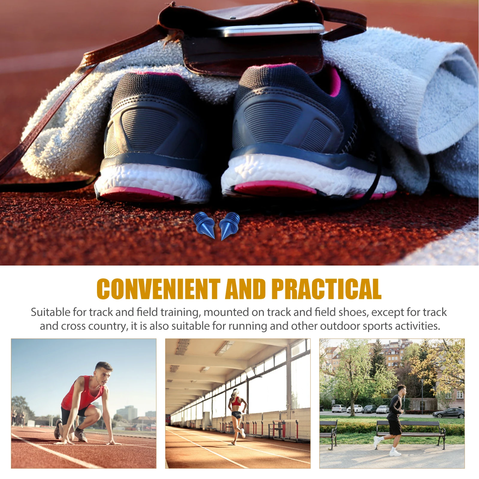 

1 Set Of Spikes For Running Sprinting Long Jump Steel Replacement Spikes Athletics Training Baseball Golf Hiking