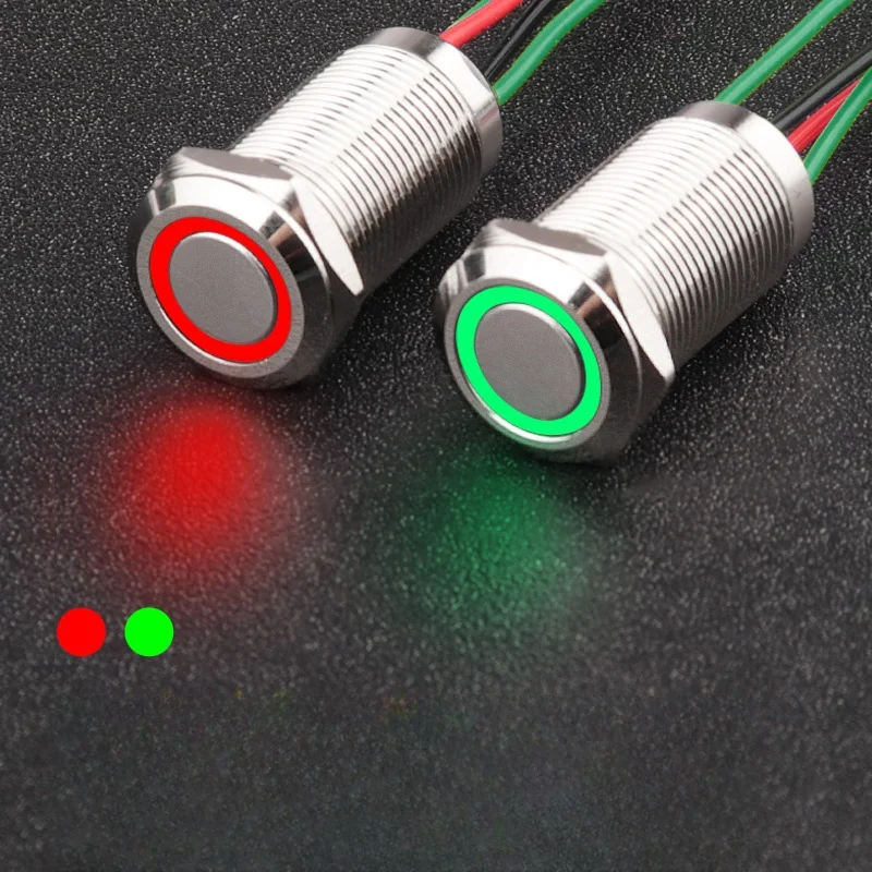 

12mm Metal Pushbutton Switch Outdoor IP68 Self-Locking Reset Waterproof Pushbutton with Wire Potting