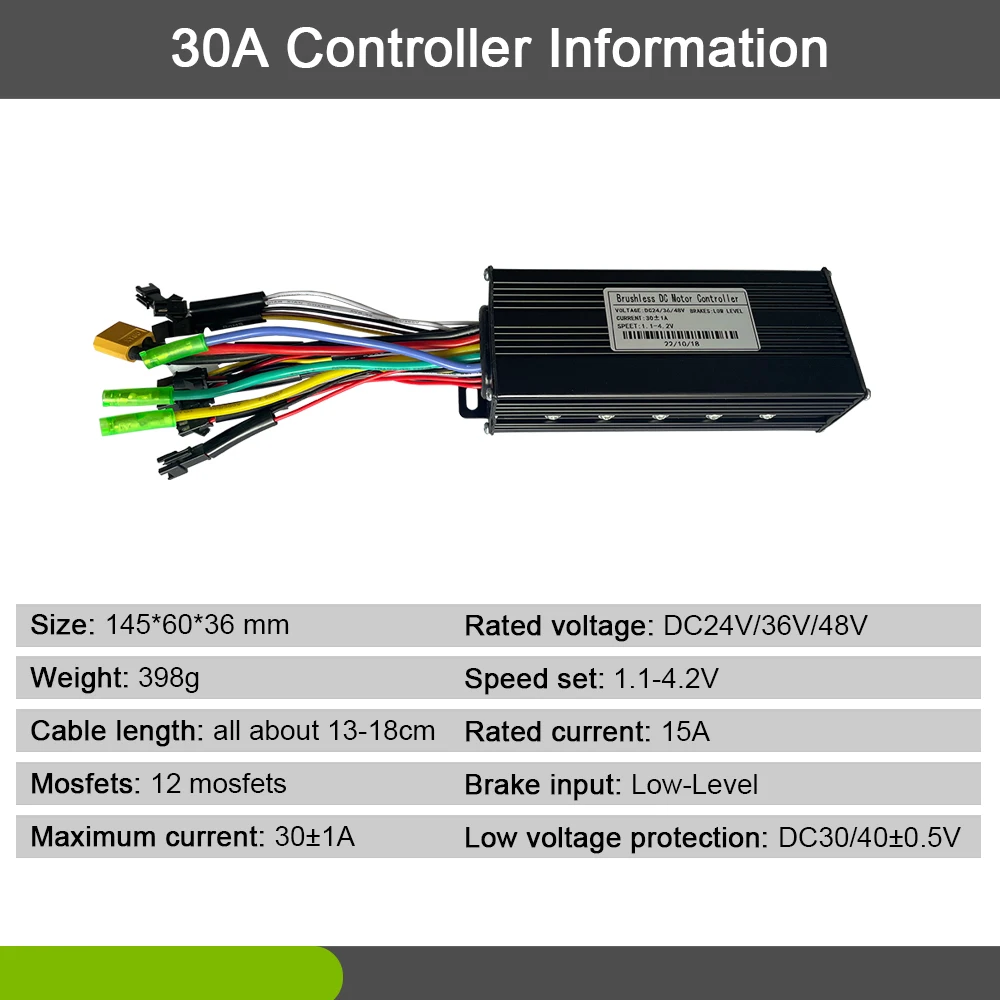 JN 17A 26A 30A Three-Mode Sine Wave Controller with JN V889 LCD Display Use for 36V 48V 250W-1000W Motor Conversion Parts