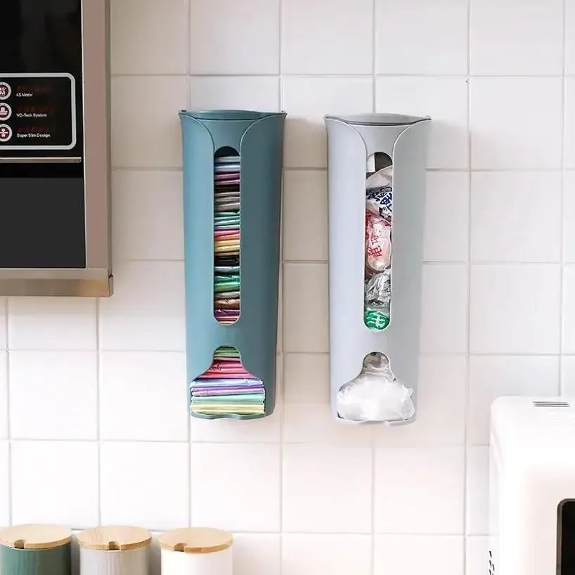 1 Pcs Household Kitchen Garbage Bag Storage Box Pull-out Plastic Collector Wall Mounted Underwear Socks Organizer Box