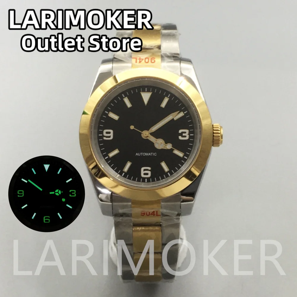 LARIMOKER 36mm/39mm Men\'s Mechanical Watch NH35 PT5000 Movement Sapphire glass gold steel two-tone gold waterproof watch