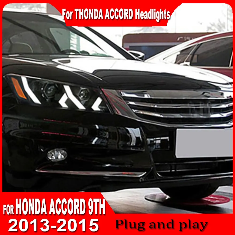 

Car Headlights For Honda Accord 9th 2013 2014 2015 Front Lamp Assembly Headlamp Daytime Running Light Accessories 1 pair