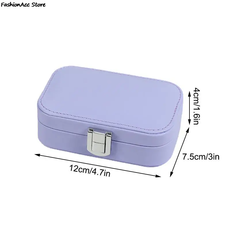 New In Macaron Jewelry Box for Travel Portable Ring Earrings Necklace Organizer Double Layer PU Leather Snap Button Display Case