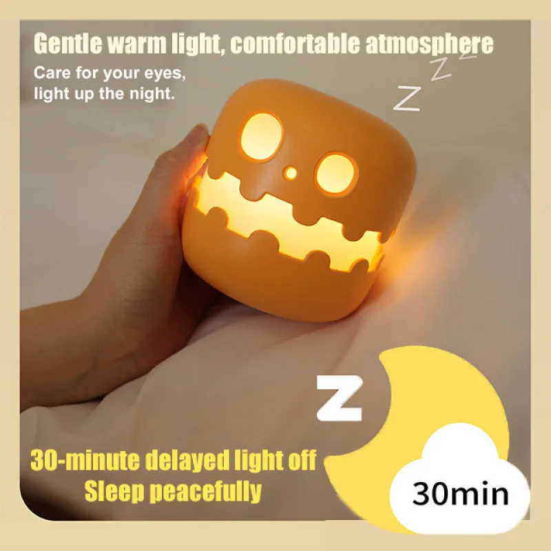 Pumpkin Head Decorative Lights Night Lights Pop Up Lights Warm Lights Holiday Cycle Charging image 4