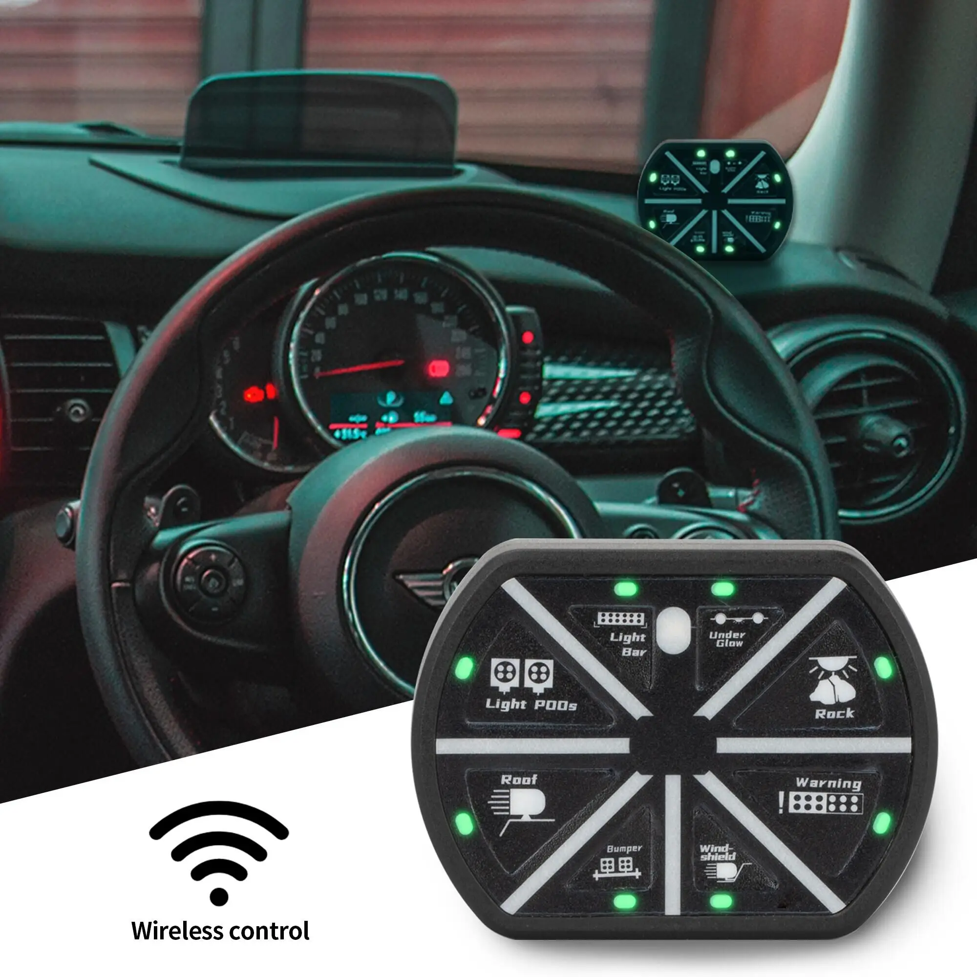 Universal Circuit 12V Control Relay Power System Box with On-Off LED Switch Wireless 8 Gang Switch Panel  for Car Truck