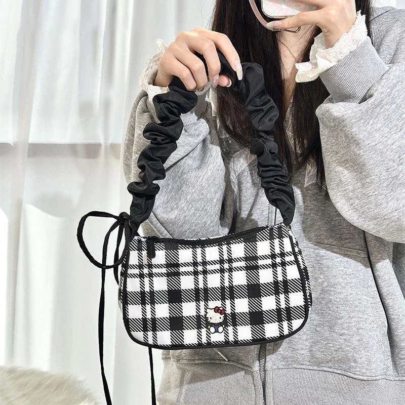 

Sanrio Hello Kitty Shoulder Bag Cartoon Kawaii Anime Fashion New Style Birthday Present Sweet Girl Handbag Leisure Student Hot
