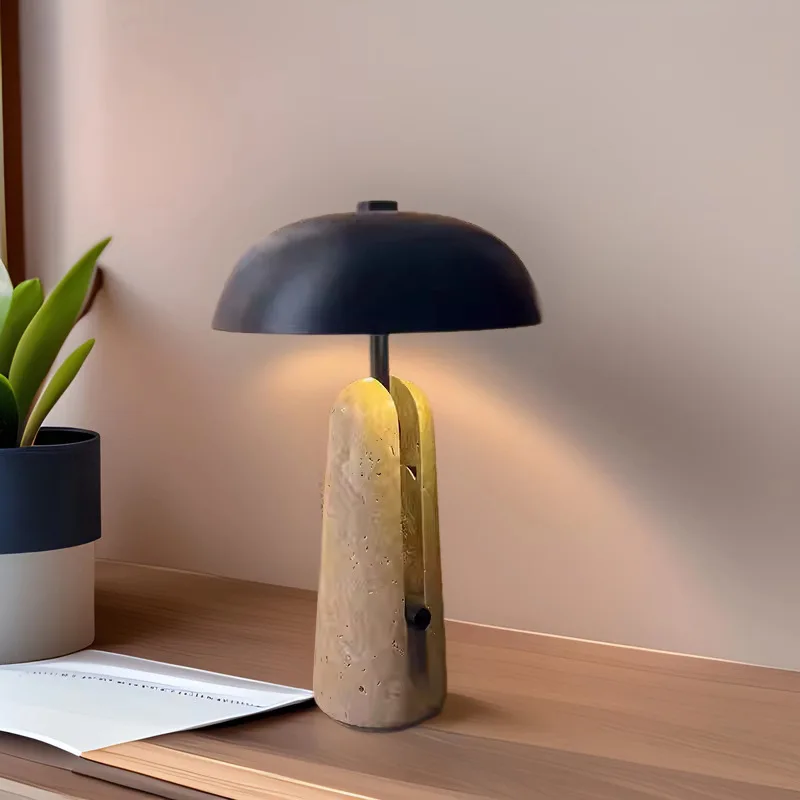 모던 심플 대리석 테이블 램프 거실 아트 침실 침대 옆 트래버틴 테이블 램프