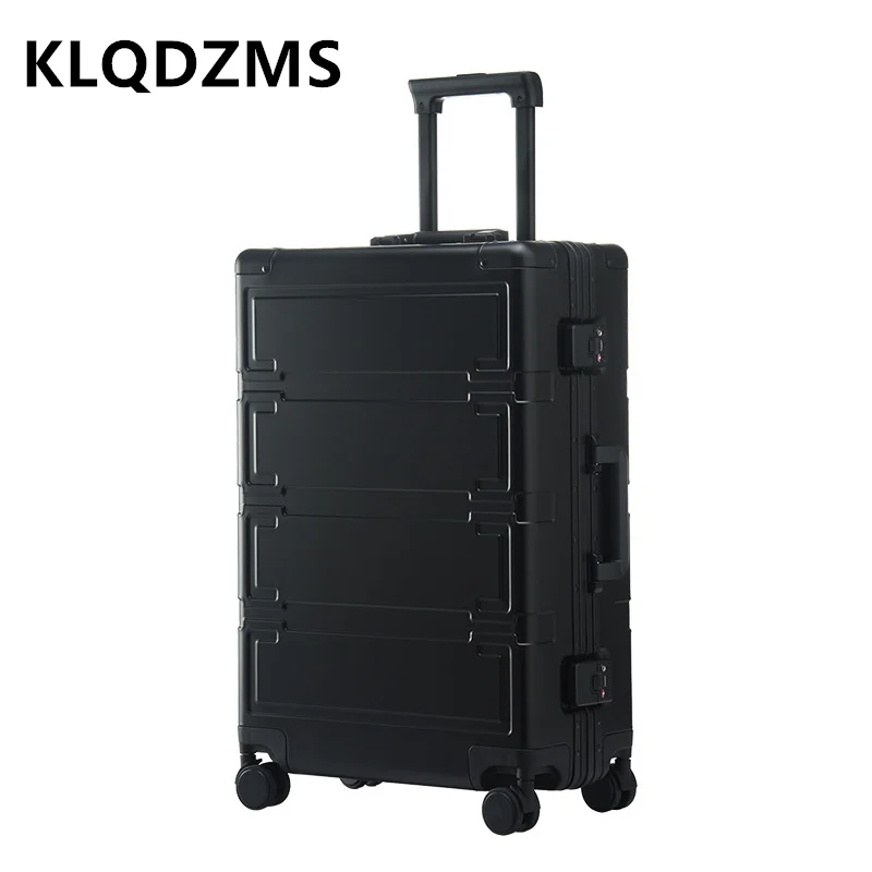 

KLQDZMS 20"24"26"28"High-Quality Men's Aluminum-Magnesium Alloy Business Luggage Case Cabin Ladies Lightweight Password Suitcase