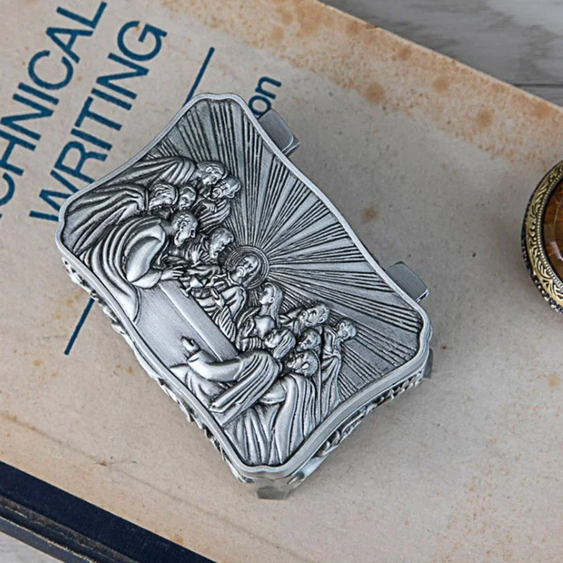 

Органайзер для христианских четок, который нелегко ржавеет, крошечный футляр для безделушек, коробка для ожерелья с четками, ретро-органайзер для сережек и ожерелья для деко