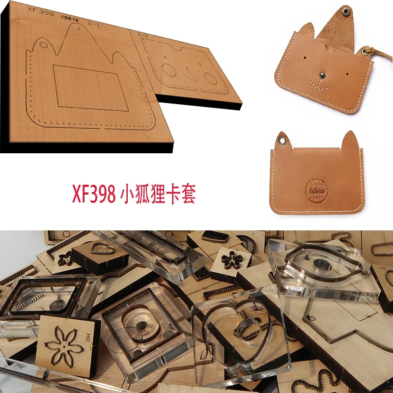 

Handmade Wooden Little Fox Access Card Set Knife Die Leather Craft Punch Hand Tool Cut Knife Mould XF398 Leather Tools