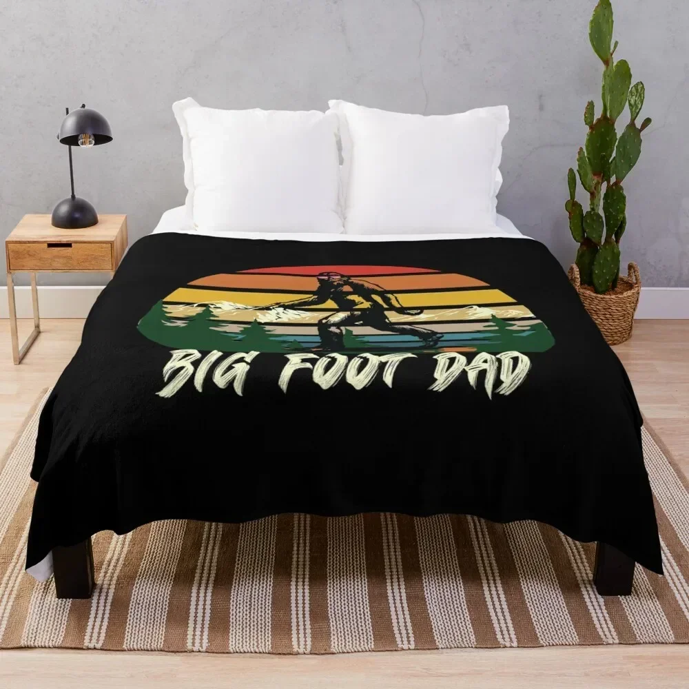 

big foot dad, Dad likes Bigfoot shirt I believe in Bigfoot Throw Blanket Heavy Sofa Quilt Hair Flannel Fabric Blankets