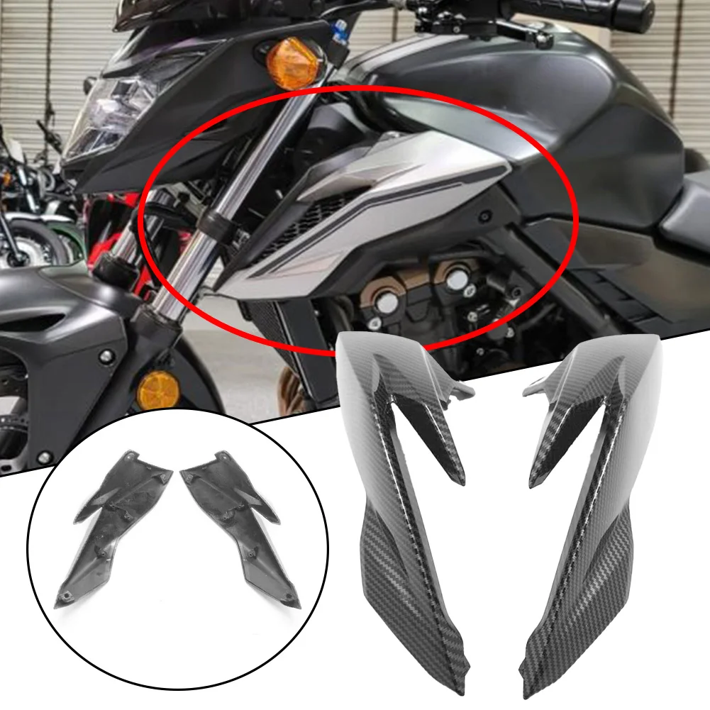 

2pcs External Accessories Carbon Fiber Front Side Tank Air Vent Upper Fairing For Hodna CB500F 2016-2018