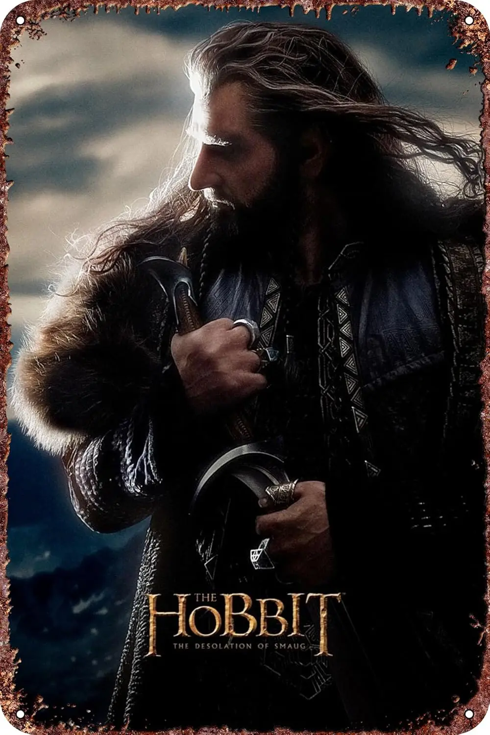 Thorin Oakenshield Profile Vintage Metal Tin Signs Retro Garage Signs Movie Posters Sign Man Cave Decor 8×12 Inch